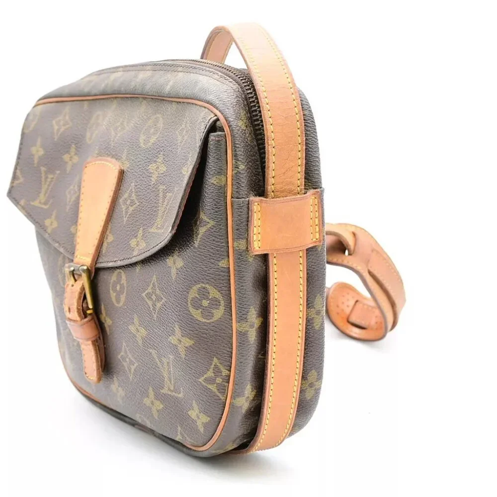 LOUIS VUITTON Jeune Fille GM Shoulder Bag Monogram Leather Brown M51225 33YE563